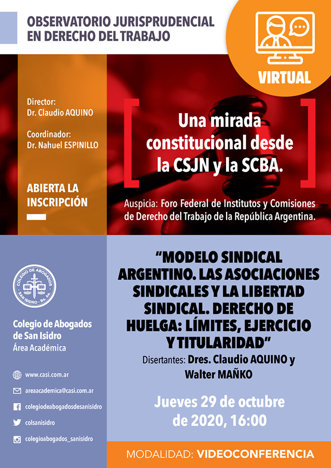 Modelo Sindical Argentino. Asociaciones y libertad sindical.