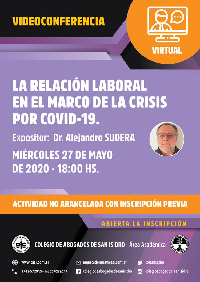 La relación laboral en el marco de la crisis por Covid-19. Videoconferencia