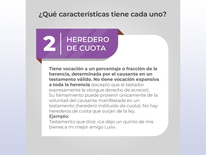 ¿Qué sucesores están previstos en el Código civil y comercial?